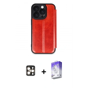 MARSİLYAN™- iPhone 16 Pro Max Kılıf Zirve Yansıma Serisi - Siyah Bilvis 5in1 3D Magic Cam Ekran Koruyucu + PVD Metal Kamera Lens - GD