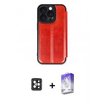 MARSİLYAN™- iPhone 16 Pro Max Kılıf Zirve Yansıma Serisi - Siyah Bilvis 5in1 3D Magic Cam Ekran Koruyucu + PVD Metal Kamera Lens - SH