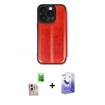 MARSİLYAN™- iPhone 16 Pro Max Kılıf Zirve Yansıma Serisi - Siyah Bilvis 5in1 5D Magic Hayalet Cam Ekran Koruyucu + Raze Metal Kamera Lens - NLGY