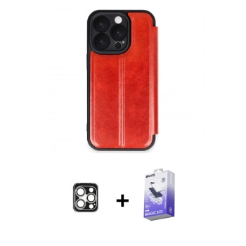 MARSİLYAN™- iPhone 16 Pro Max Kılıf Zirve Yansıma Serisi - Siyah Bilvis 5in1 5D Magic Hayalet Cam Ekran Koruyucu + PVD Metal Kamera Lens - GS