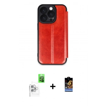 MARSİLYAN™- iPhone 16 Pro Max Kılıf Zirve Yansıma Serisi - Siyah Buffer Hayalet Cam Ekran Koruyucu + Raze Metal Kamera Lens - BZ