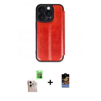 MARSİLYAN™- iPhone 16 Pro Max Kılıf Zirve Yansıma Serisi - Siyah Buffer Hayalet Cam Ekran Koruyucu + Raze Metal Kamera Lens - NLGY