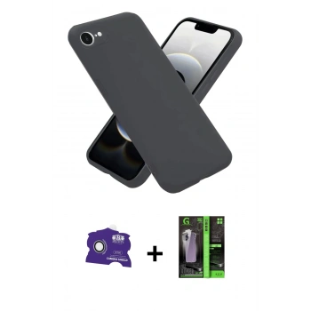 MARSİLYAN™- iPhone 16E Kılıf Ahenk Serisi - Şeffaf 360 Full Body Arka Koruyucu + Bilvis Titan Kamera Lens - BZ