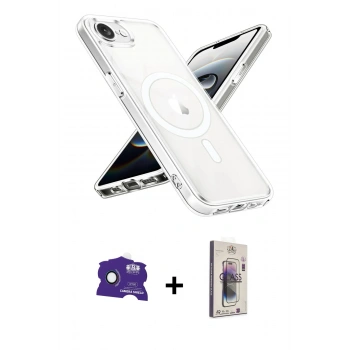 MARSİLYAN™- iPhone 16E Kılıf Ahenk Yansıma Prime - Siyah Bilvis 3D Cam Ekran Koruyucu + Bilvis Titan Kamera Lens - RW
