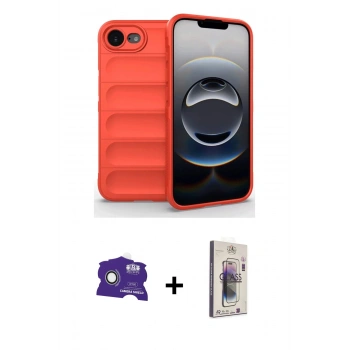 MARSİLYAN™- iPhone 16E Kılıf Atlas Koleksiyonu - Siyah Bilvis 3D Cam Ekran Koruyucu + Bilvis Titan Kamera Lens - BZ