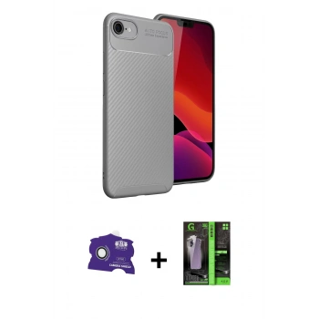 MARSİLYAN™- iPhone 16E Kılıf Eksen Form Prime - Şeffaf 360 Full Body Arka Koruyucu + Bilvis Titan Kamera Lens - BZ