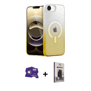 MARSİLYAN™- iPhone 16E Kılıf Eksen Minimal Özel Seri - Siyah Bilvis Hayalet Cam Ekran Koruyucu + Bilvis Titan Kamera Lens - BZ