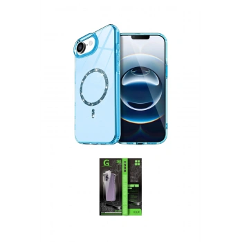 MARSİLYAN™- iPhone 16E Kılıf Kıvılcım Form Prime - Şeffaf 360 Full Body Arka Koruyucu