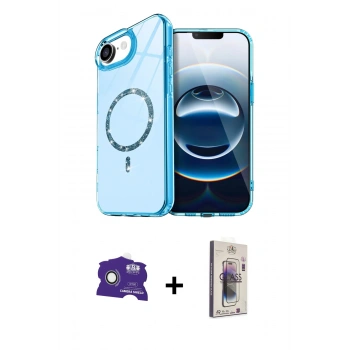 MARSİLYAN™- iPhone 16E Kılıf Kıvılcım Form Prime - Siyah Bilvis 3D Cam Ekran Koruyucu + Bilvis Titan Kamera Lens - BZ