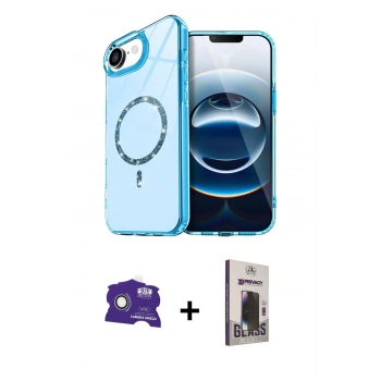 MARSİLYAN™- iPhone 16E Kılıf Kıvılcım Form Prime - Siyah Bilvis Hayalet Cam Ekran Koruyucu + Bilvis Titan Kamera Lens - BZ