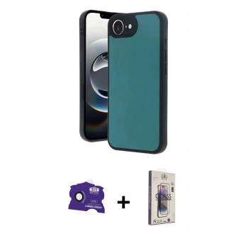 MARSİLYAN™- iPhone 16E Kılıf Kıvılcım Işık Serisi - Siyah Bilvis 3D Cam Ekran Koruyucu + Bilvis Titan Kamera Lens - SH
