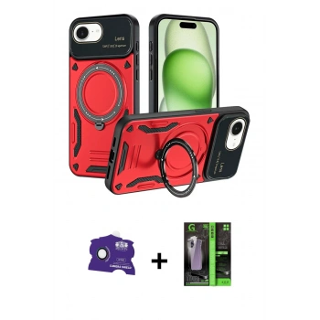 MARSİLYAN™- iPhone 16E Kılıf Kıvılcım Modern Serisi - Şeffaf 360 Full Body Arka Koruyucu + Bilvis Titan Kamera Lens - RW