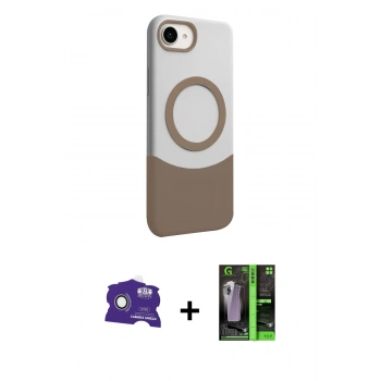 MARSİLYAN™- iPhone 16E Kılıf Kozmos Form Özel Seri - Şeffaf 360 Full Body Arka Koruyucu + Bilvis Titan Kamera Lens - BZ
