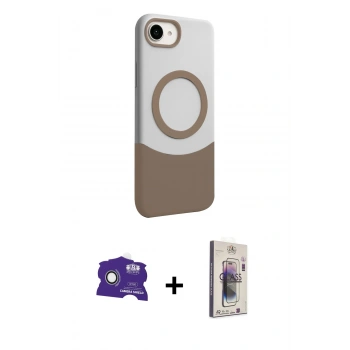 MARSİLYAN™- iPhone 16E Kılıf Kozmos Form Özel Seri - Siyah Bilvis 3D Cam Ekran Koruyucu + Bilvis Titan Kamera Lens - BZ