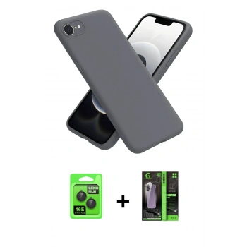 MARSİLYAN™- iPhone 16E Kılıf Kozmos Yansıma Özel Seri - Şeffaf 360 Full Body Arka Koruyucu + Raze Metal Kamera Lens - SH