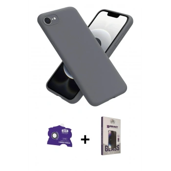 MARSİLYAN™- iPhone 16E Kılıf Kozmos Yansıma Özel Seri - Siyah Bilvis Hayalet Cam Ekran Koruyucu + Bilvis Titan Kamera Lens - BZ