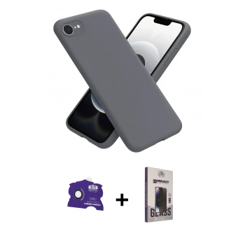 MARSİLYAN™- iPhone 16E Kılıf Kozmos Yansıma Özel Seri - Siyah Bilvis Hayalet Cam Ekran Koruyucu + Bilvis Titan Kamera Lens - RW