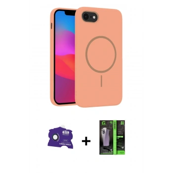 MARSİLYAN™- iPhone 16E Kılıf Siluet Doku Özel Seri - Şeffaf 360 Full Body Arka Koruyucu + Bilvis Titan Kamera Lens - RW