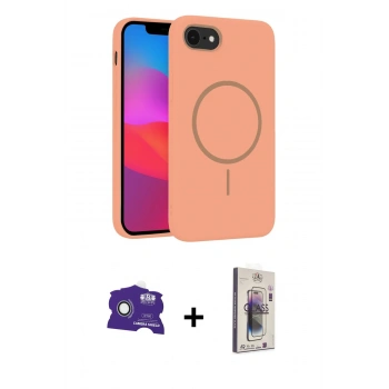 MARSİLYAN™- iPhone 16E Kılıf Siluet Doku Özel Seri - Siyah Bilvis 3D Cam Ekran Koruyucu + Bilvis Titan Kamera Lens - BZ