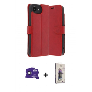 MARSİLYAN™- iPhone 16E Kılıf Siluet Işık Serisi - Siyah Bilvis 3D Cam Ekran Koruyucu + Bilvis Titan Kamera Lens - SH