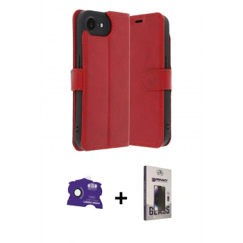 MARSİLYAN™- iPhone 16E Kılıf Siluet Işık Serisi - Siyah Bilvis Hayalet Cam Ekran Koruyucu + Bilvis Titan Kamera Lens - RW