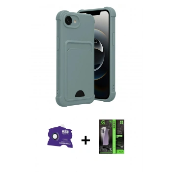 MARSİLYAN™- iPhone 16E Kılıf Vadi Çizgi Prime - Şeffaf 360 Full Body Arka Koruyucu + Bilvis Titan Kamera Lens - RW