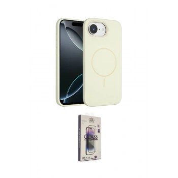 MARSİLYAN™- iPhone 16E Kılıf Yankı Form Serisi - Siyah Bilvis 3D Cam Ekran Koruyucu