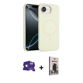 MARSİLYAN™- iPhone 16E Kılıf Yankı Form Serisi - Siyah Bilvis Hayalet Cam Ekran Koruyucu + Bilvis Titan Kamera Lens - RW
