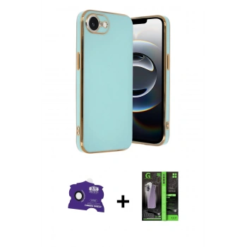 MARSİLYAN™- iPhone 16E Kılıf Yankı Serisi - Şeffaf 360 Full Body Arka Koruyucu + Bilvis Titan Kamera Lens - SH