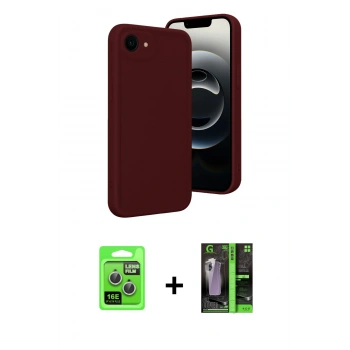 MARSİLYAN™- iPhone 16E Kılıf Yankı Yansıma Özel Seri - Şeffaf 360 Full Body Arka Koruyucu + Raze Metal Kamera Lens - GS