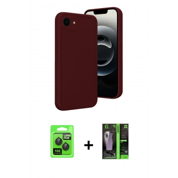 MARSİLYAN™- iPhone 16E Kılıf Yankı Yansıma Özel Seri - Şeffaf 360 Full Body Arka Koruyucu + Raze Metal Kamera Lens - SH