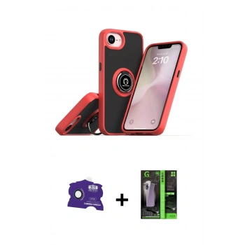 MARSİLYAN™- iPhone 16E Kılıf Yörünge Çizgi - Şeffaf 360 Full Body Arka Koruyucu + Bilvis Titan Kamera Lens - RW