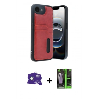 MARSİLYAN™- iPhone 16E Kılıf Yörünge Işık Serisi - Şeffaf 360 Full Body Arka Koruyucu + Bilvis Titan Kamera Lens - RW