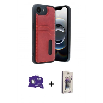 MARSİLYAN™- iPhone 16E Kılıf Yörünge Işık Serisi - Siyah Bilvis 3D Cam Ekran Koruyucu + Bilvis Titan Kamera Lens - BZ