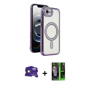 MARSİLYAN™- iPhone 16E Kılıf Zirve Doku Prime - Şeffaf 360 Full Body Arka Koruyucu + Bilvis Titan Kamera Lens - SH