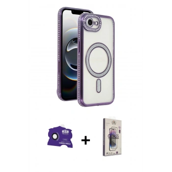 MARSİLYAN™- iPhone 16E Kılıf Zirve Doku Prime - Siyah Bilvis 3D Cam Ekran Koruyucu + Bilvis Titan Kamera Lens - SH