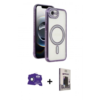 MARSİLYAN™- iPhone 16E Kılıf Zirve Doku Prime - Siyah Bilvis Hayalet Cam Ekran Koruyucu + Bilvis Titan Kamera Lens - RW