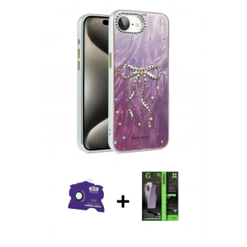 MARSİLYAN™- iPhone 16E Kılıf Zirve Modern Prime - Şeffaf 360 Full Body Arka Koruyucu + Bilvis Titan Kamera Lens - RW