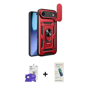 MARSİLYAN™- iPhone 17 Air Kılıf Ahenk Klasik - Şeffaf Pasifik Cam Ekran Koruyucu + Bilvis Titan Kamera Lens - SH