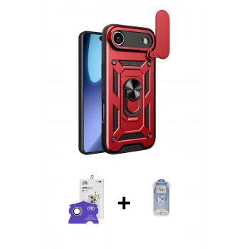 MARSİLYAN™- iPhone 17 Air Kılıf Ahenk Klasik - Siyah Joko Magic 5D Cam + Bilvis Titan Kamera Lens - GS