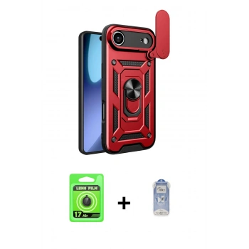 MARSİLYAN™- iPhone 17 Air Kılıf Ahenk Klasik - Siyah Joko Magic 5D Cam + Raze Metal Kamera Lens - SH