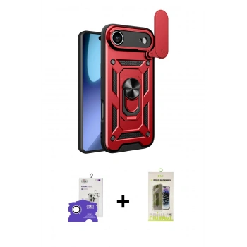 MARSİLYAN™- iPhone 17 Air Kılıf Ahenk Klasik - Siyah Joko Magic 5D Hayalet Cam + Bilvis Titan Kamera Lens - GS