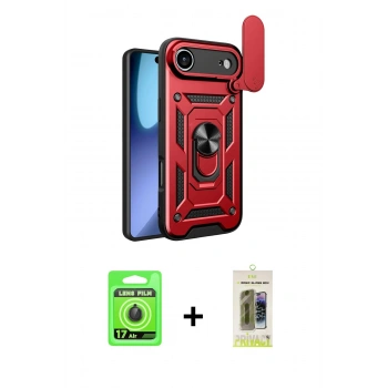 MARSİLYAN™- iPhone 17 Air Kılıf Ahenk Klasik - Siyah Joko Magic 5D Hayalet Cam + Raze Metal Kamera Lens - SH