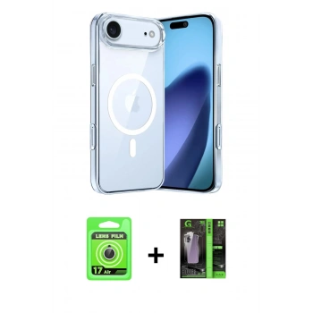 MARSİLYAN™- iPhone 17 Air Kılıf Ahenk Minimal Serisi - Şeffaf 360 Full Body Arka Koruyucu + Raze Metal Kamera Lens - GS