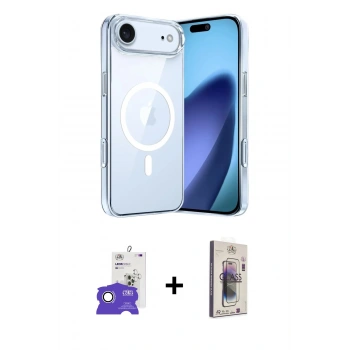 MARSİLYAN™- iPhone 17 Air Kılıf Ahenk Minimal Serisi - Siyah Bilvis 3D Cam Ekran Koruyucu + Bilvis Titan Kamera Lens - GS