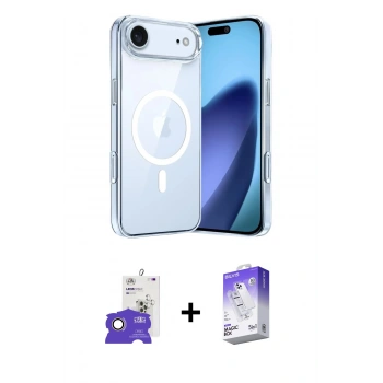 MARSİLYAN™- iPhone 17 Air Kılıf Ahenk Minimal Serisi - Siyah Bilvis 5in1 3D Magic Cam Ekran Koruyucu + Bilvis Titan Kamera Lens - GD