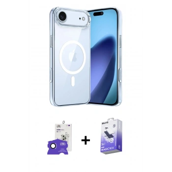 MARSİLYAN™- iPhone 17 Air Kılıf Ahenk Minimal Serisi - Siyah Bilvis 5in1 5D Magic Hayalet Cam Ekran Koruyucu + Bilvis Titan Kamera Lens - SH