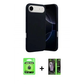MARSİLYAN™- iPhone 17 Air Kılıf Ahenk Serisi - Şeffaf 360 Full Body Arka Koruyucu + Raze Metal Kamera Lens - MI