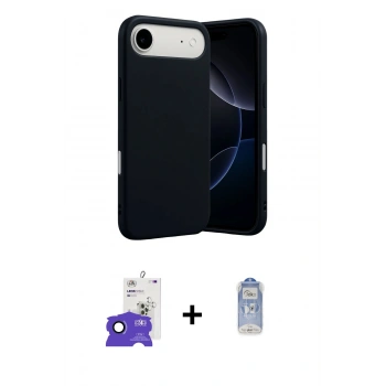 MARSİLYAN™- iPhone 17 Air Kılıf Ahenk Serisi - Siyah Joko Magic 5D Cam + Bilvis Titan Kamera Lens - LT