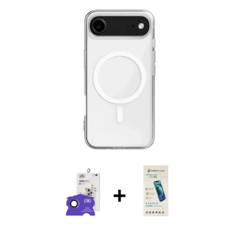 MARSİLYAN™- iPhone 17 Air Kılıf Ahenk Yansıma Prime - Şeffaf Pasifik Cam Ekran Koruyucu + Bilvis Titan Kamera Lens - SH